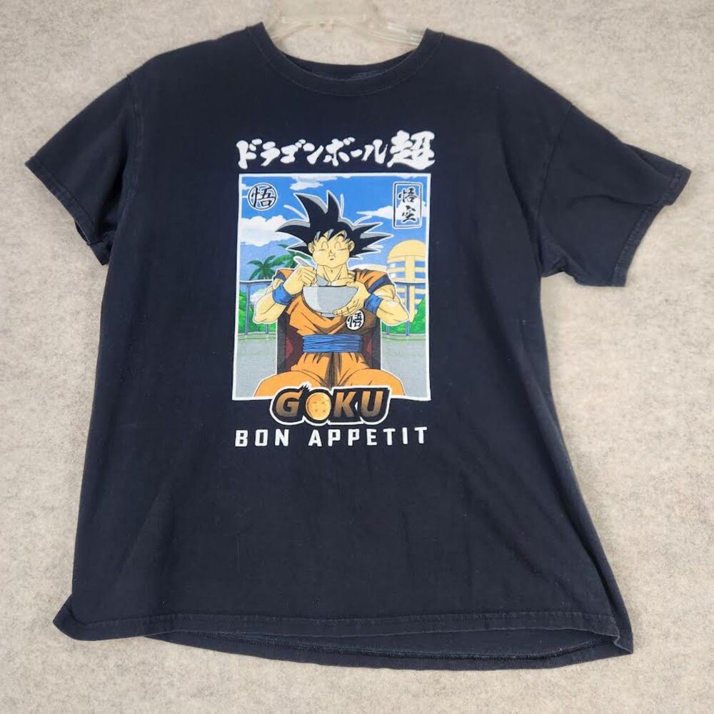 Vintage Dragon Ball Z Super Goku Bon Appetit Anime T-Shirt Size Large